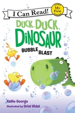 Book cover of DUCK DUCK DINOSAUR BUBBLE BLAST