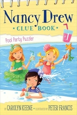 Book cover of NANCY DREW CLUE BOOK 01 POOL PARTY PUZZL
